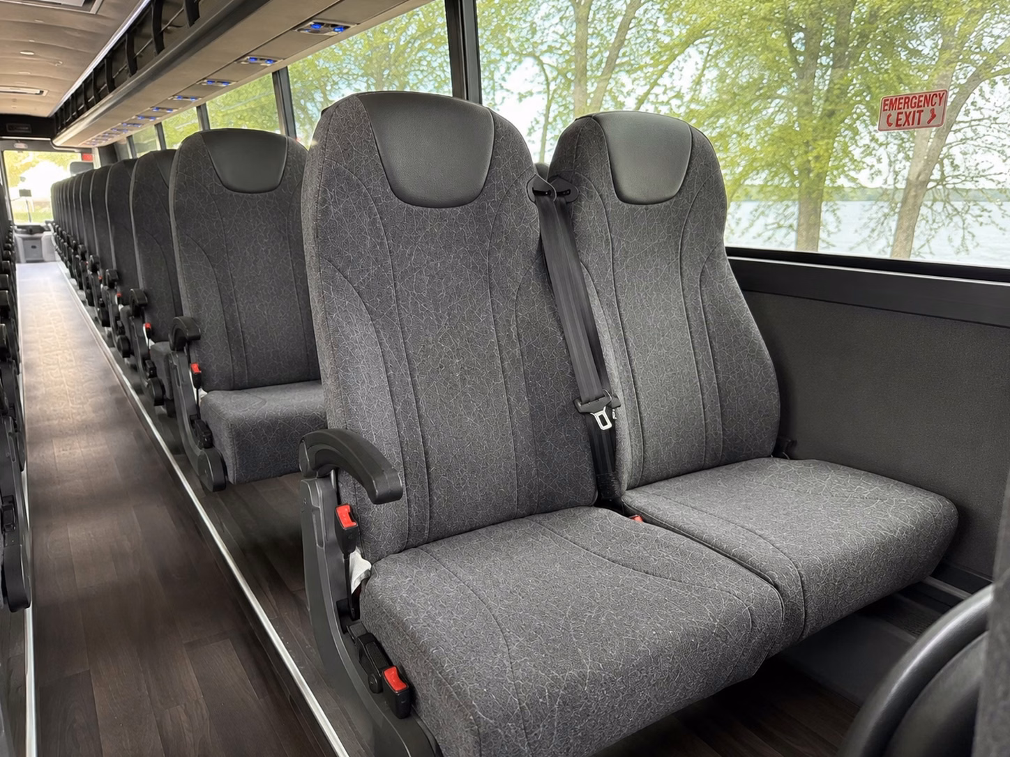 austin charter bus rental interior